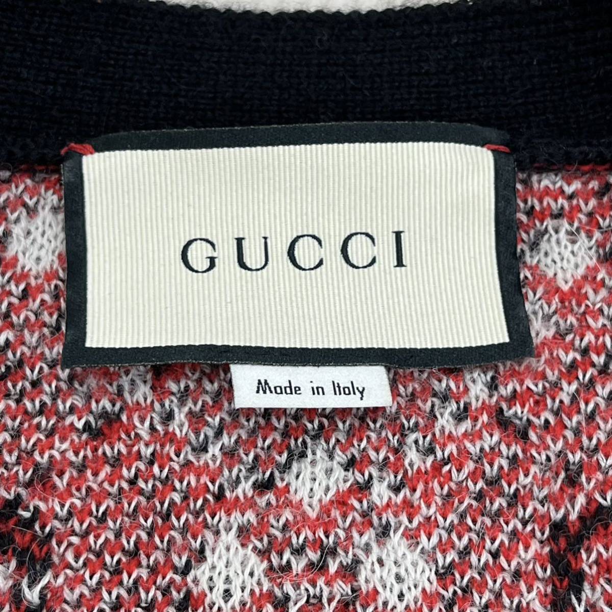 高級 GUCCI グッチ GG ダイヤモンド アルパカ ウール Vネック 高級 GUCCI グッチ GG ダイヤモンド アルパカ ウール Vネック