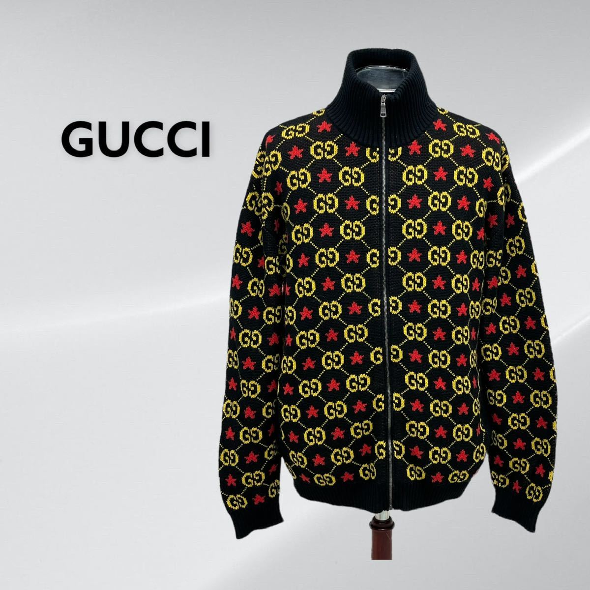 極美品□20AW GUCCI/グッチ 576796 GG/スター総柄 コットン100％ ZIPUP