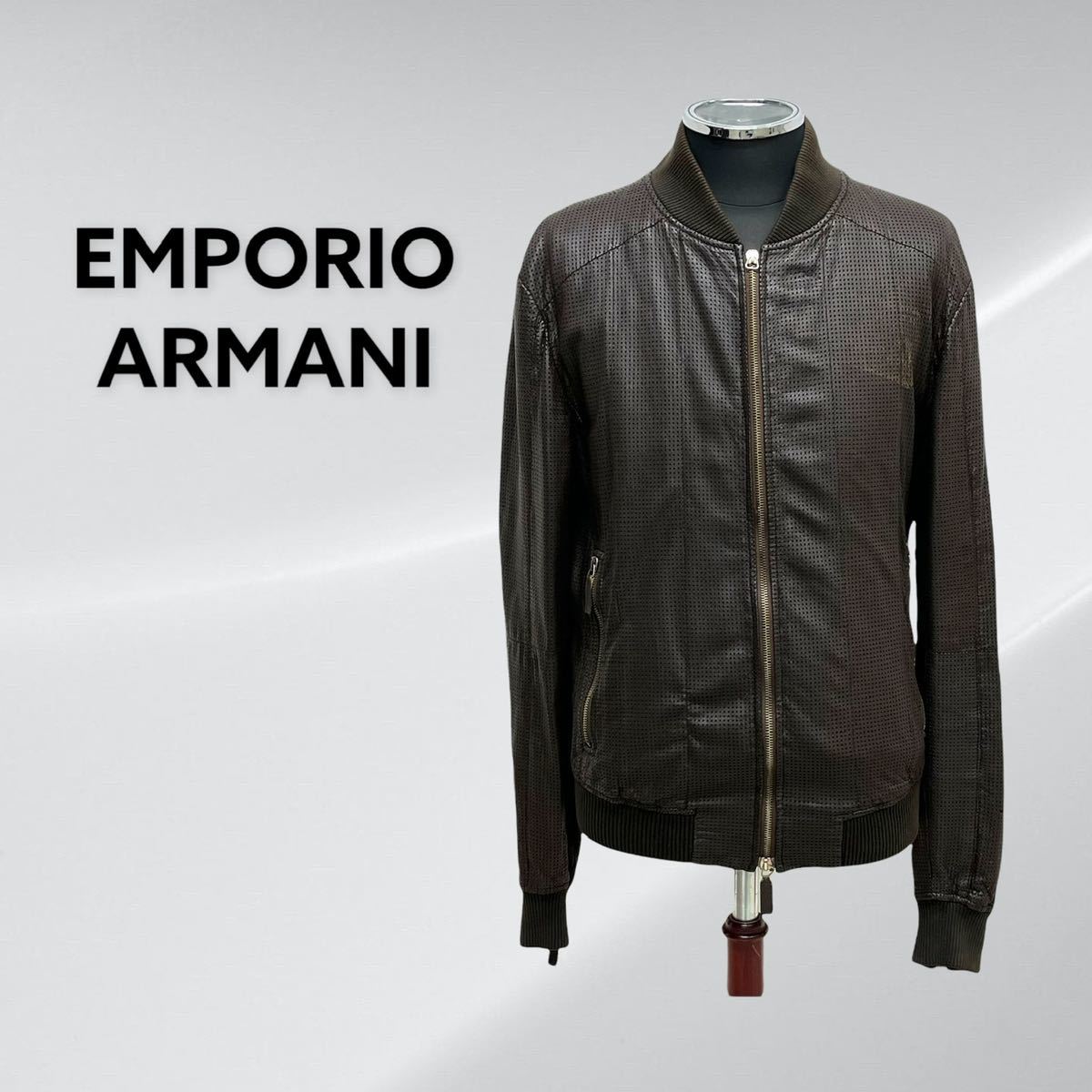 EMPORIO ARMANI エンポリオ アルマーニ ラムスキン 羊革 パンチング 