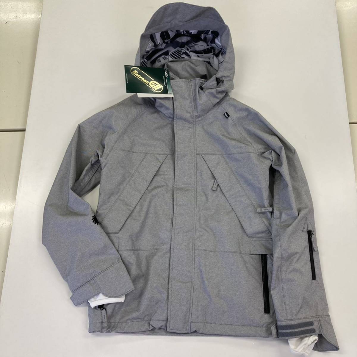 新品 正規 P01 PLAY DESIGN 15-16 スノーボード ウェア XS GLI JACKET ASH GRAY ジャケット アッシュ グレー プレイ デザイン P01SW14JP7_画像1