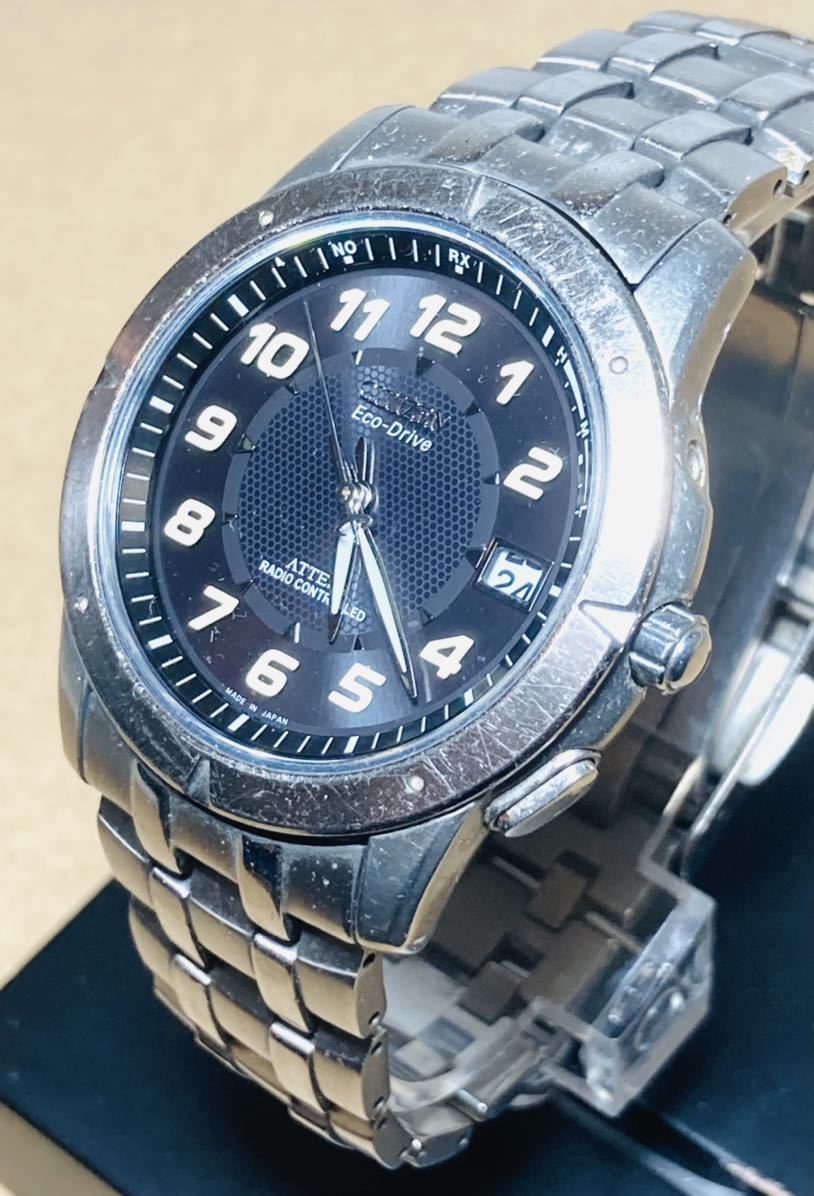 KGNY1163 CITIZEN シチズン Eco-Drive エコドライブ ATTESA 黒文字盤