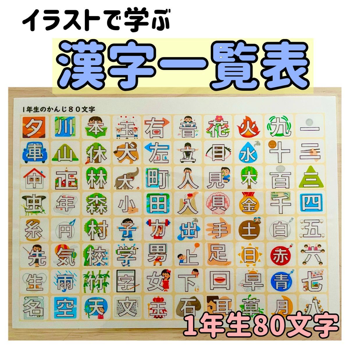 Paypayフリマ イラストで学ぶ漢字一覧表 一年生 小学校 漢字 特別支援