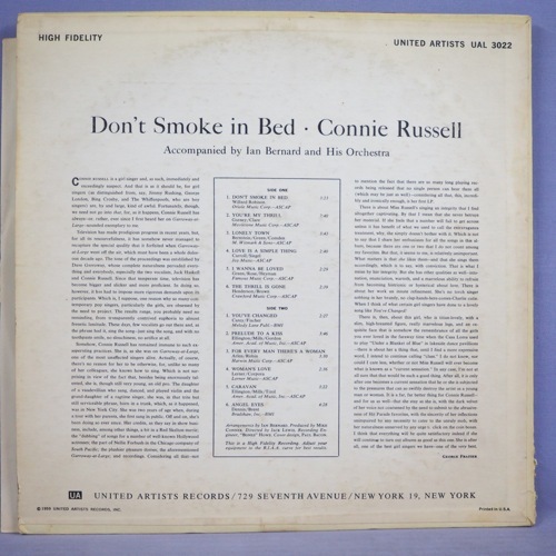 ■SEXY美女決定盤★CONNIE RUSSELL/DON'T SMOKE IN BED!オリジ!_画像2