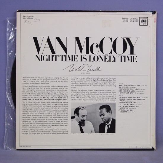 ■盤が未開封です!★VAN MCCOY/NIGHT TIME★オリジ名盤■の画像2