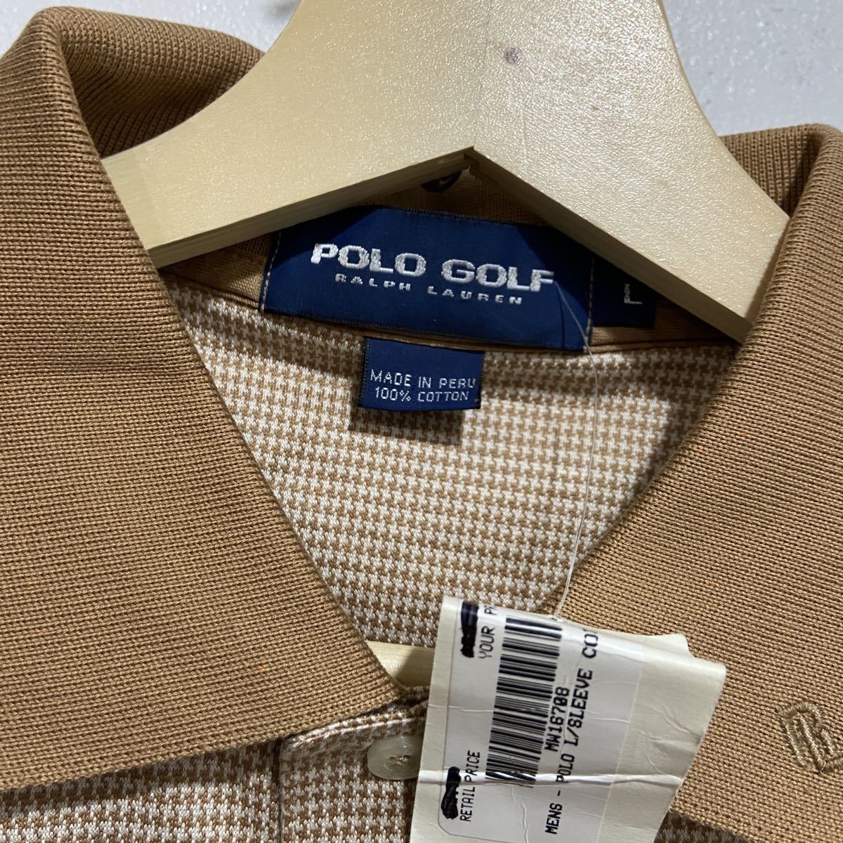 ☆送料無料☆Ralph lauren☆POLO GOLF☆未使用品☆千鳥格子柄長袖ポロシャツ_画像5