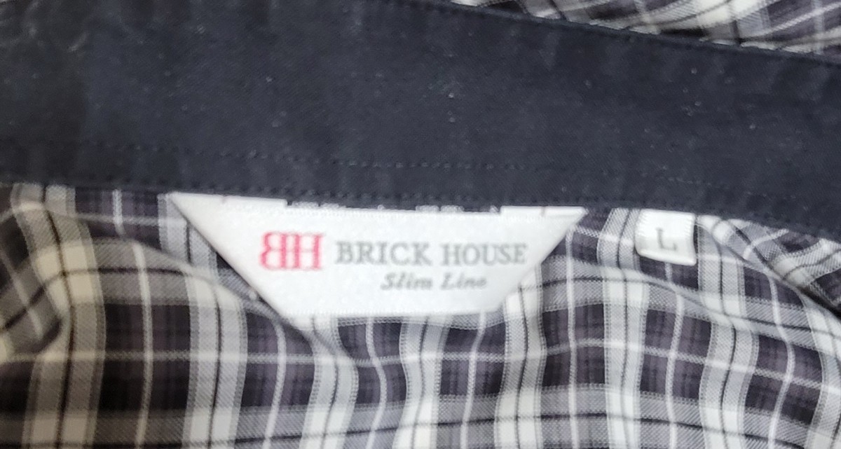 BRICK HOUSE  Slim Line Lサイズ　ギンガムチェックシャツ　形態記憶シャツ