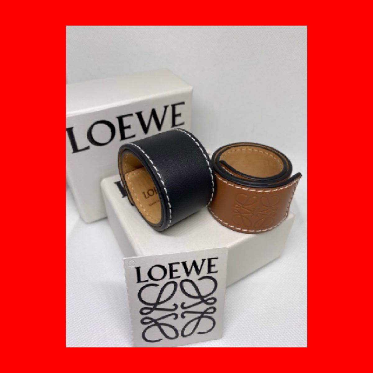 ロエベ LOEWE ブレス ブレスレット ブラック タン色 購入前にお色をお