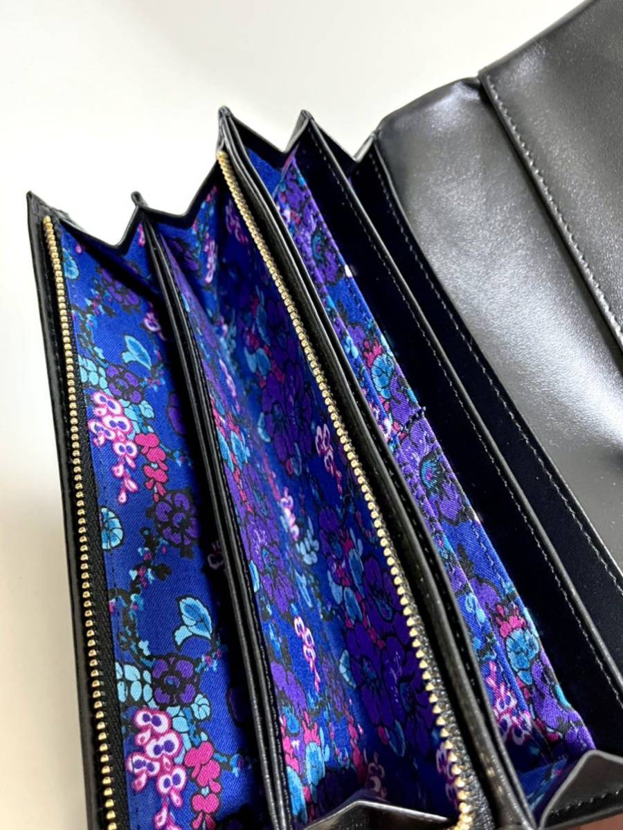 一度使用のみ】ANNA SUI アナスイ 財布 黒 バラ 薔薇 ローズ
