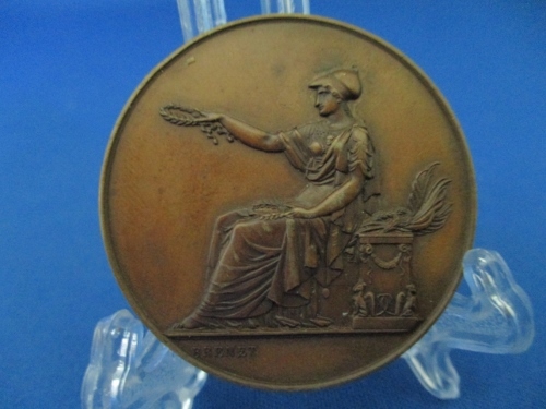 100年以上前のフランスのアンティーク銅メダル☆1888年／ルイウルバン／名誉賞／極美品／大型銅メダル／d322-2
