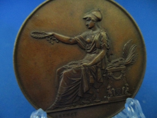 100年以上前のフランスのアンティーク銅メダル☆1888年／ルイウルバン／名誉賞／極美品／大型銅メダル／d322-2