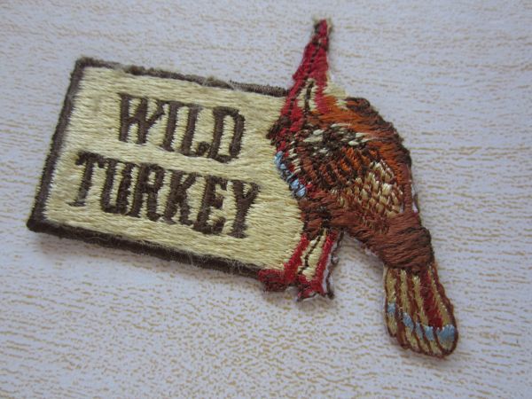 WILD TURKEY wild *ta- ключ Bourbon виски America упаковка птица sake Logo нашивка / patch вышивка custom б/у одежда предприятие ①527