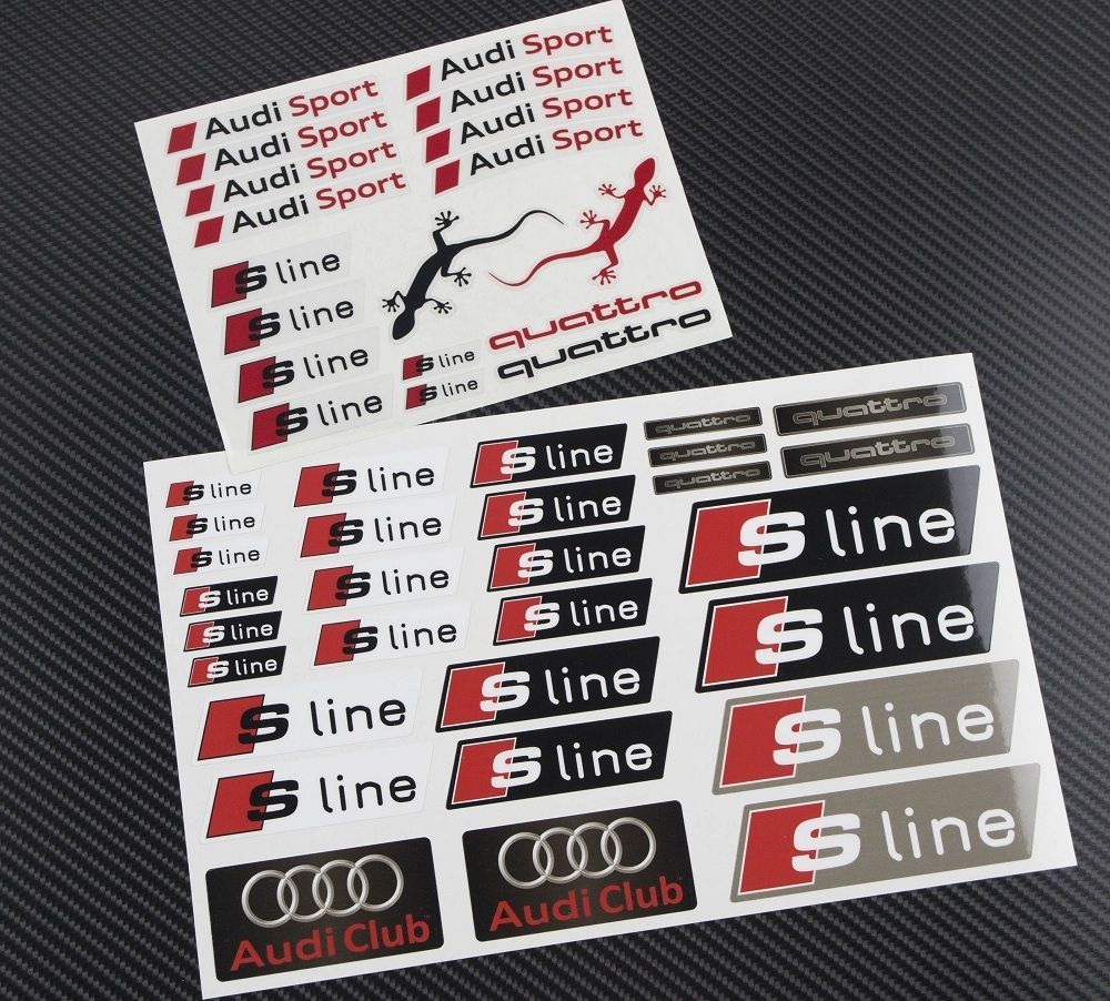 Audi S-line quattro 2 アウディ クアトロ ステッカー シール デカール セット 送料無料_画像1