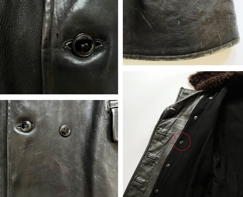  Sweden army leather coat Size 1 Vintage 40s 30s 50s off .sa- collar boa M1909 car coat WW2 Horse Hyde 