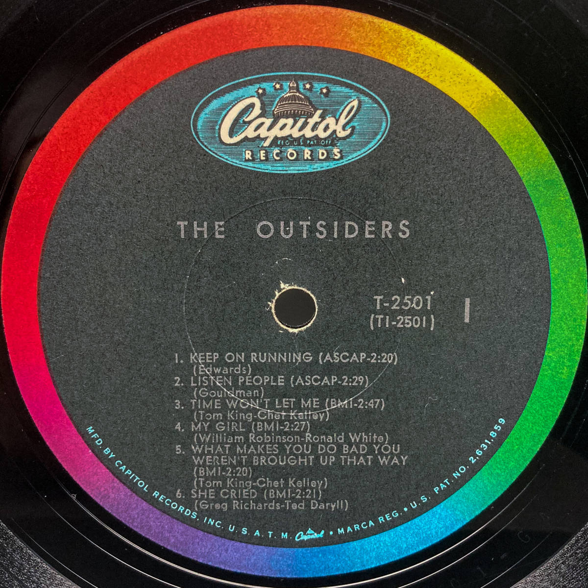 [LP] '66米Orig / The Outsiders / Time Won't Let Me / Capitol Records / T 2501 / Vocal / Garage Rock / MONO_画像4