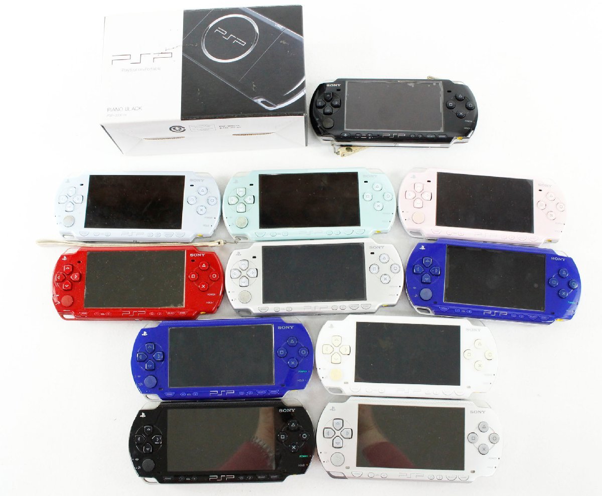 ジャンク品】PSP プレイステーションポータブル PSP-1000 PSP-2000 バッテリーなし 本体のみ 10台セット' 