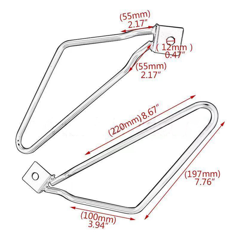 サイドバッグ サドルバッグ 汎用 サポート金具 左右１セット シルバー_画像3