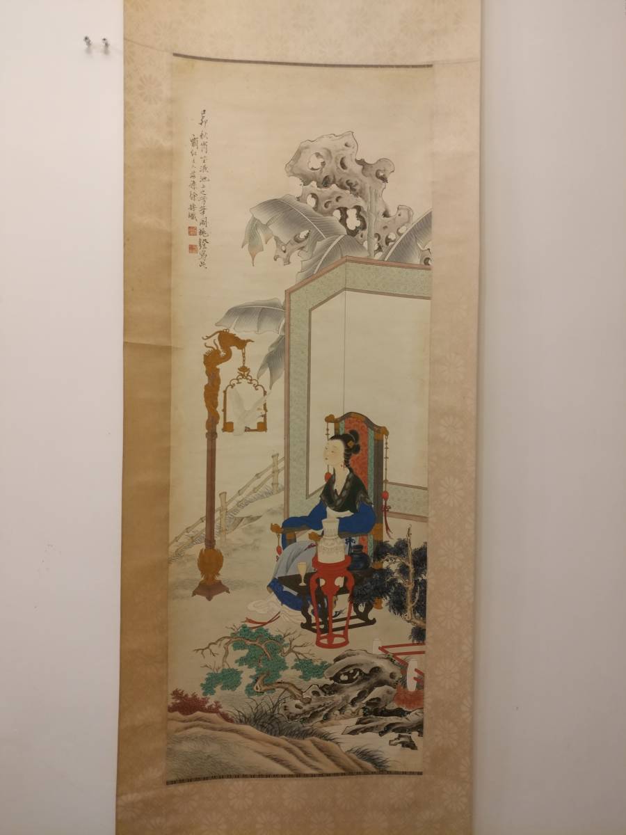 中国絵画 巻物 シルク - 通販 - gofukuyasan.com