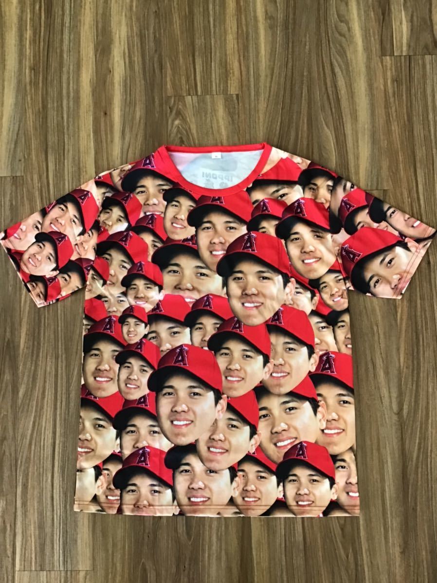 新品未使用◇アナハイム エンゼルス 大谷翔平 顔だらけTシャツ（来場者