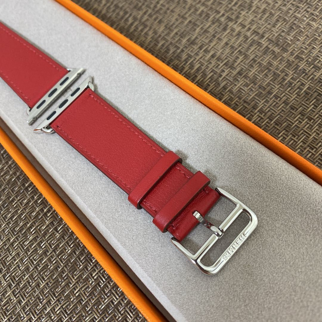 HERMES エルメス Apple Watch アップルウォッチ Simple Tour シンプルトゥール ヴォー・スウィフト ルージュ ピマン  mm