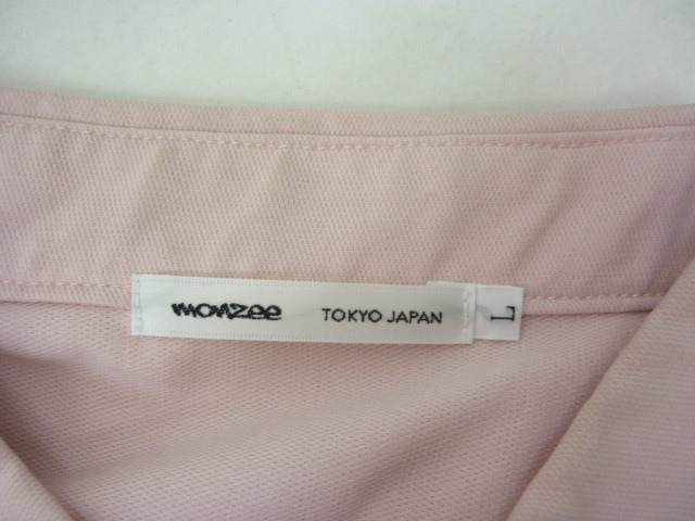monzee モンジー 半袖 ポロシャツ Ｌ メンズ ピンク ゴルフ ウェア（B13）_画像5