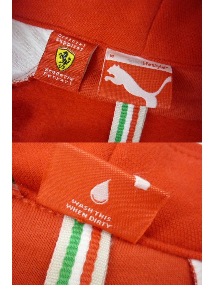 puma×Ferrari プーマ フェラーリ ジップアップ ブルゾン Ｍ 赤 メンズ ジャージ（B11）_画像8