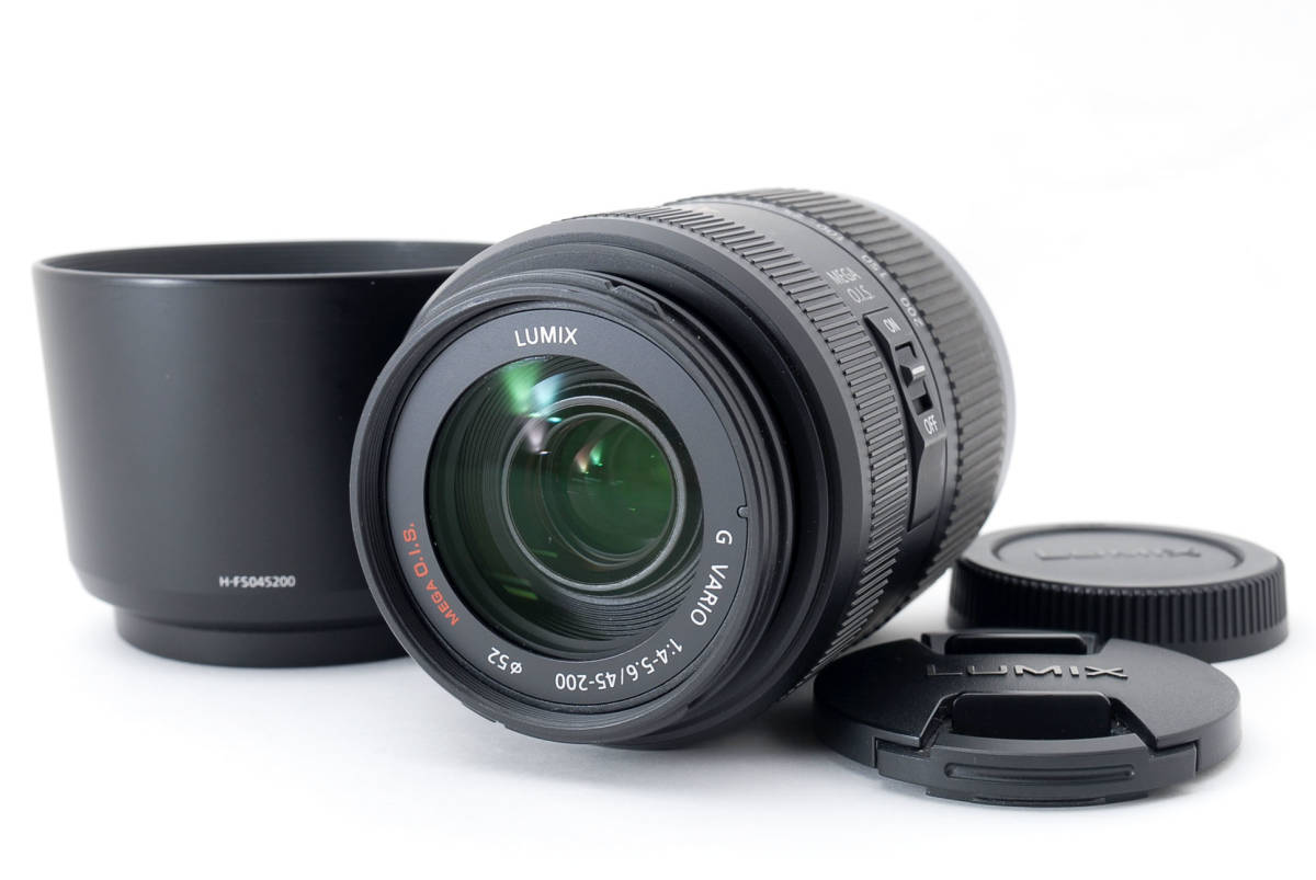 ☆美品 完全動作品☆パナソニック Panasonic LUMIX G VARIO 45-200mm F4-5.6 MEGA O.I.S. フード FRキャップ リアキャップ付 ic.sch.id