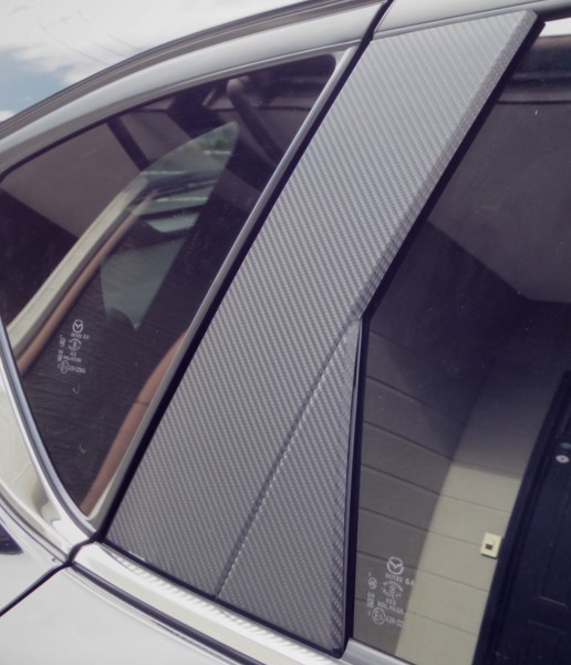 CX-5　KF系　ピラーカバー　バイザーレス　４Ｄカーボン調　ブラック　左上がり織り目　車種別カット済みステッカー専門店　fz_画像6