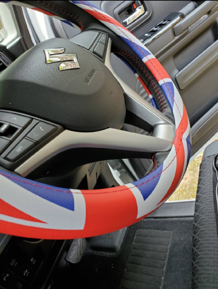  England national flag steering wheel cover [ red blue ] steering wheel cover [ car ] Union Jack good-looking 