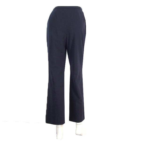  beautiful goods / Leilian Leilian long pants inscription 11 number L corresponding navy blue navy thin simple easy wool wool made in Japan spring summer bottoms lady's 
