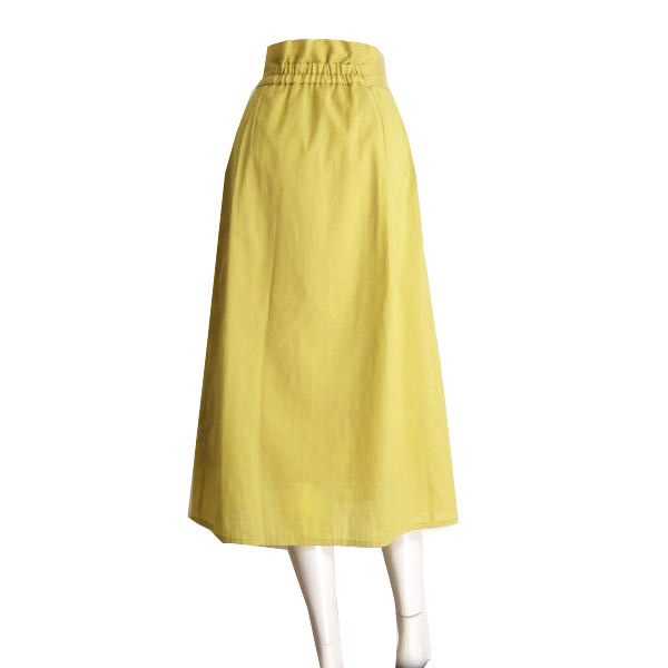 新品同様/アンタイトル UNTITLED ロングスカート 小さいサイズ 表記1号 7号 S相当 黄色 薄手 きれいめ シンプル 春 夏 ボトムス レディース_画像3