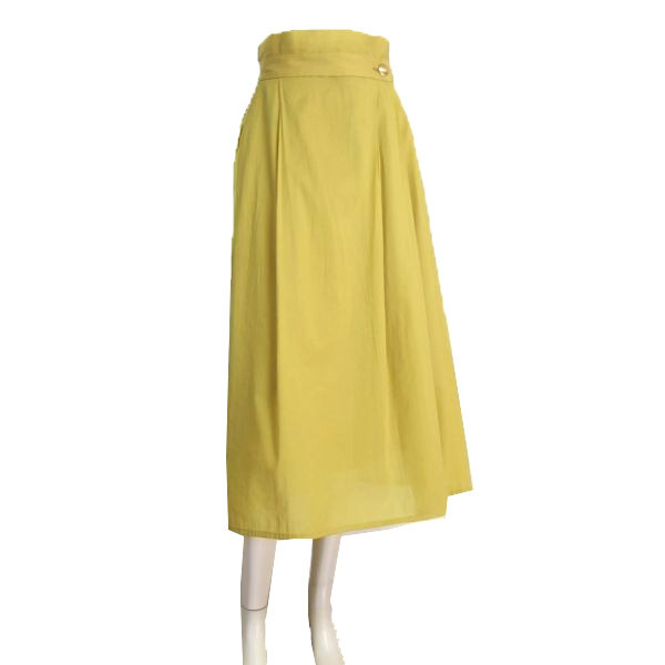 新品同様/アンタイトル UNTITLED ロングスカート 小さいサイズ 表記1号 7号 S相当 黄色 薄手 きれいめ シンプル 春 夏 ボトムス レディース_画像1