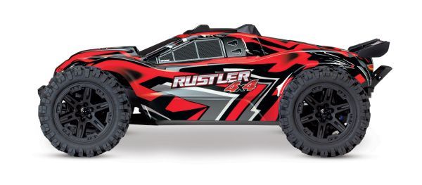TRAXXAS#トラクサス Rustler 4X4 1/10 4WD RTRスタジアムトラック プロポ/バッテリー/充電器付き/MODEL# 67064-1（赤）