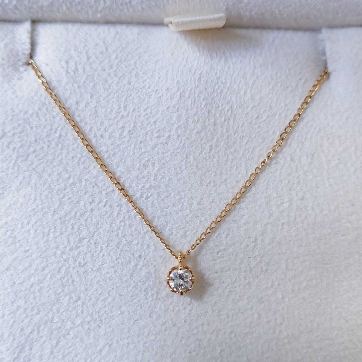 予約販売】本 agete アガット ダイヤモンド ネックレス K18YG 0.10ct