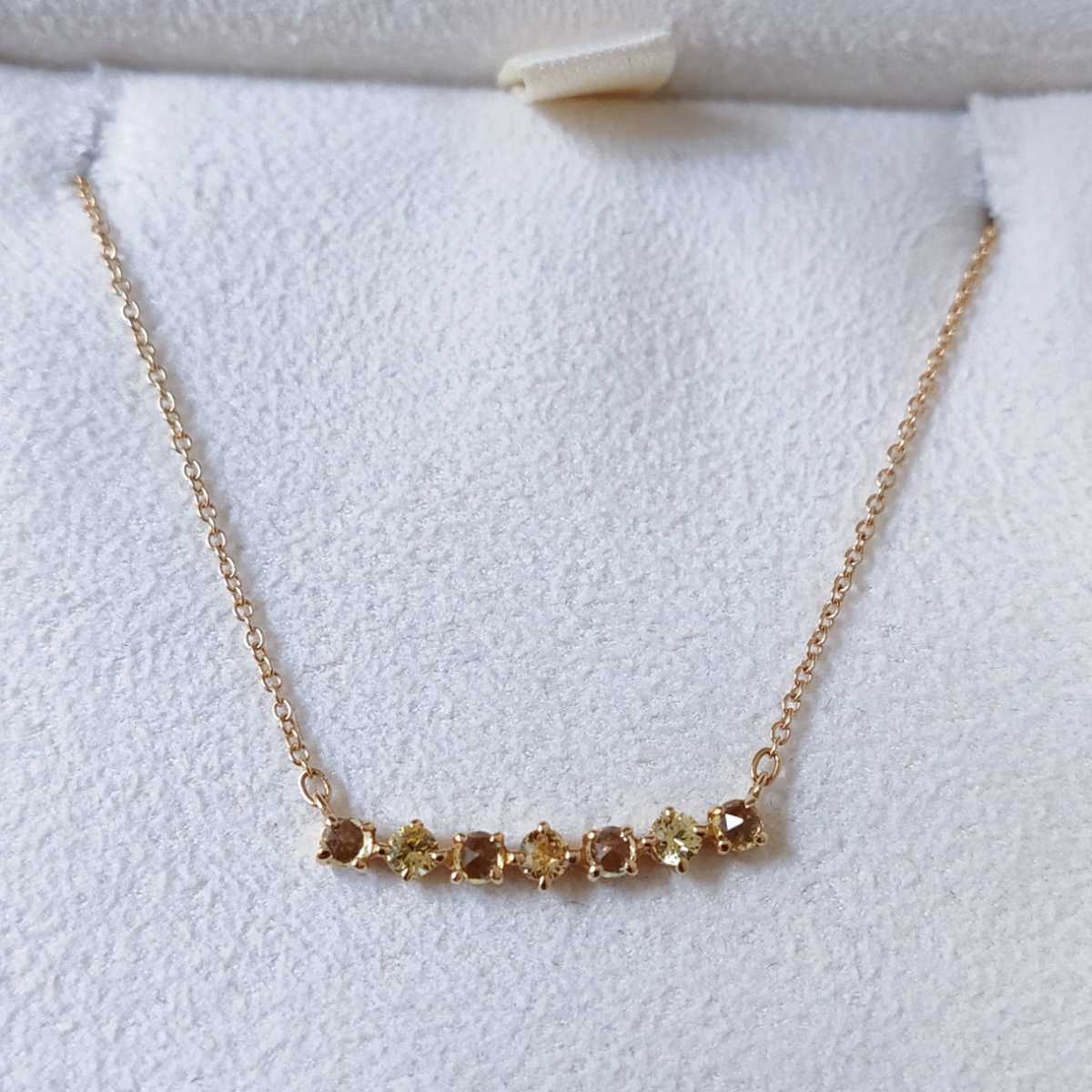 スタージュエリー カラーストーン カーブライン ネックレス K18YG 1.6g