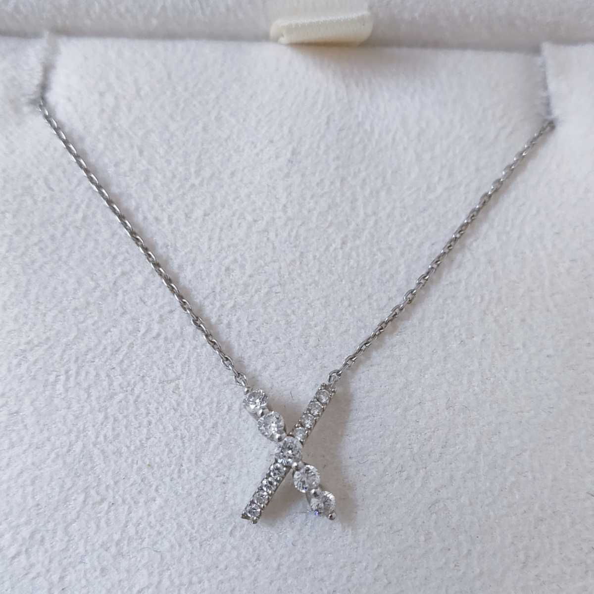 スタージュエリー ダイヤモンド ネックレス Pt950 0.17ct 2.6g-