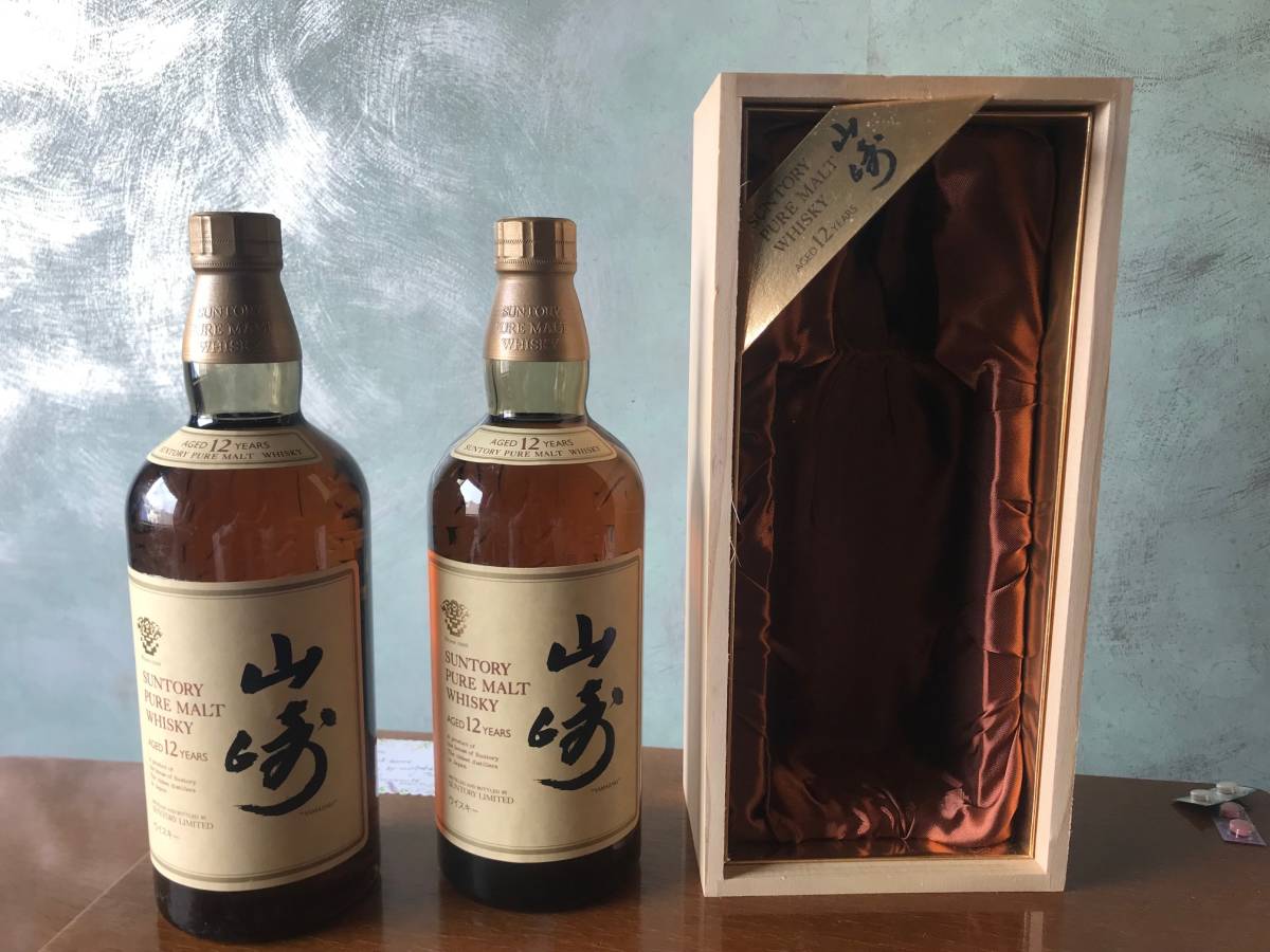サントリー山崎12年 ピュア・モルト 750ml 2本 一本は木箱入り