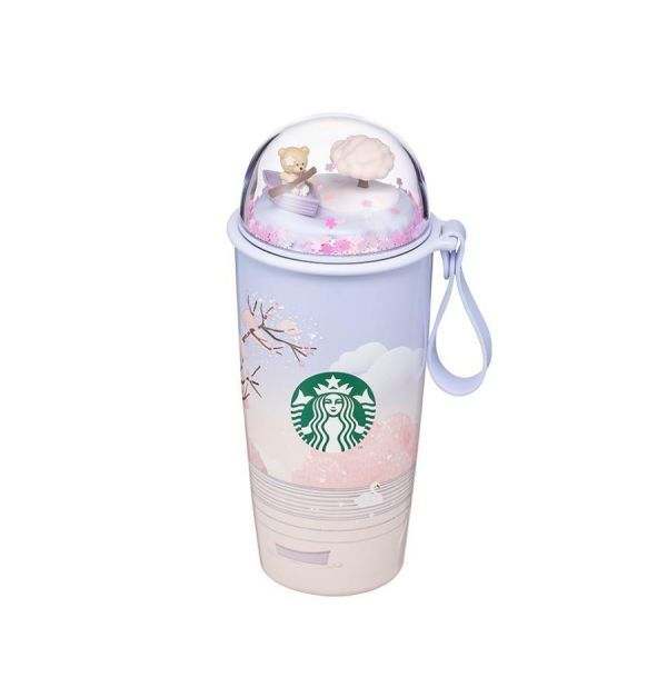 スタバ 韓国 2022 桜★チャビードーム タンブラー 355ml ステンレスボトル ベアリスタ フィギュア★海外 スターバックス さくら_画像1