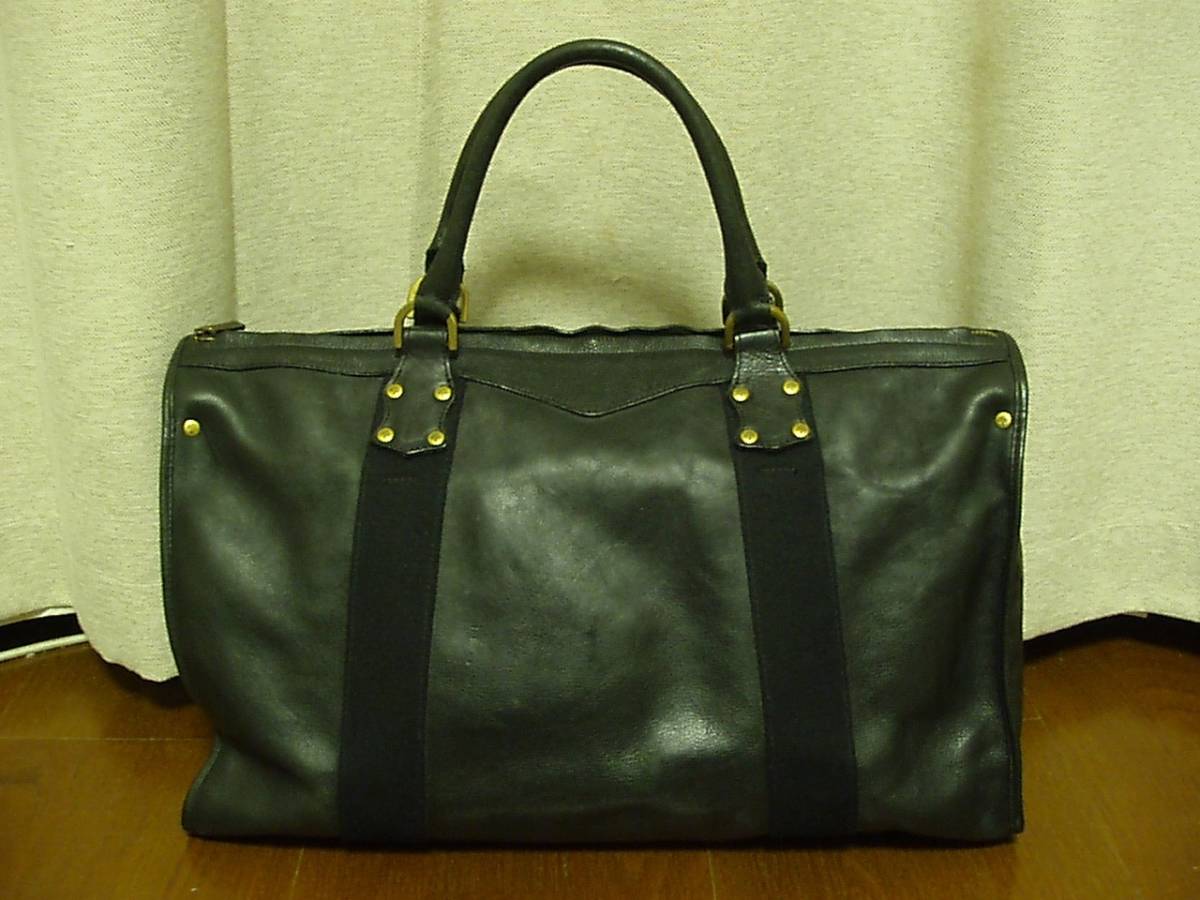 *MULBERRY maru Berry кожа сумка "Boston bag" Англия производства Британия производства чёрный натуральная кожа 