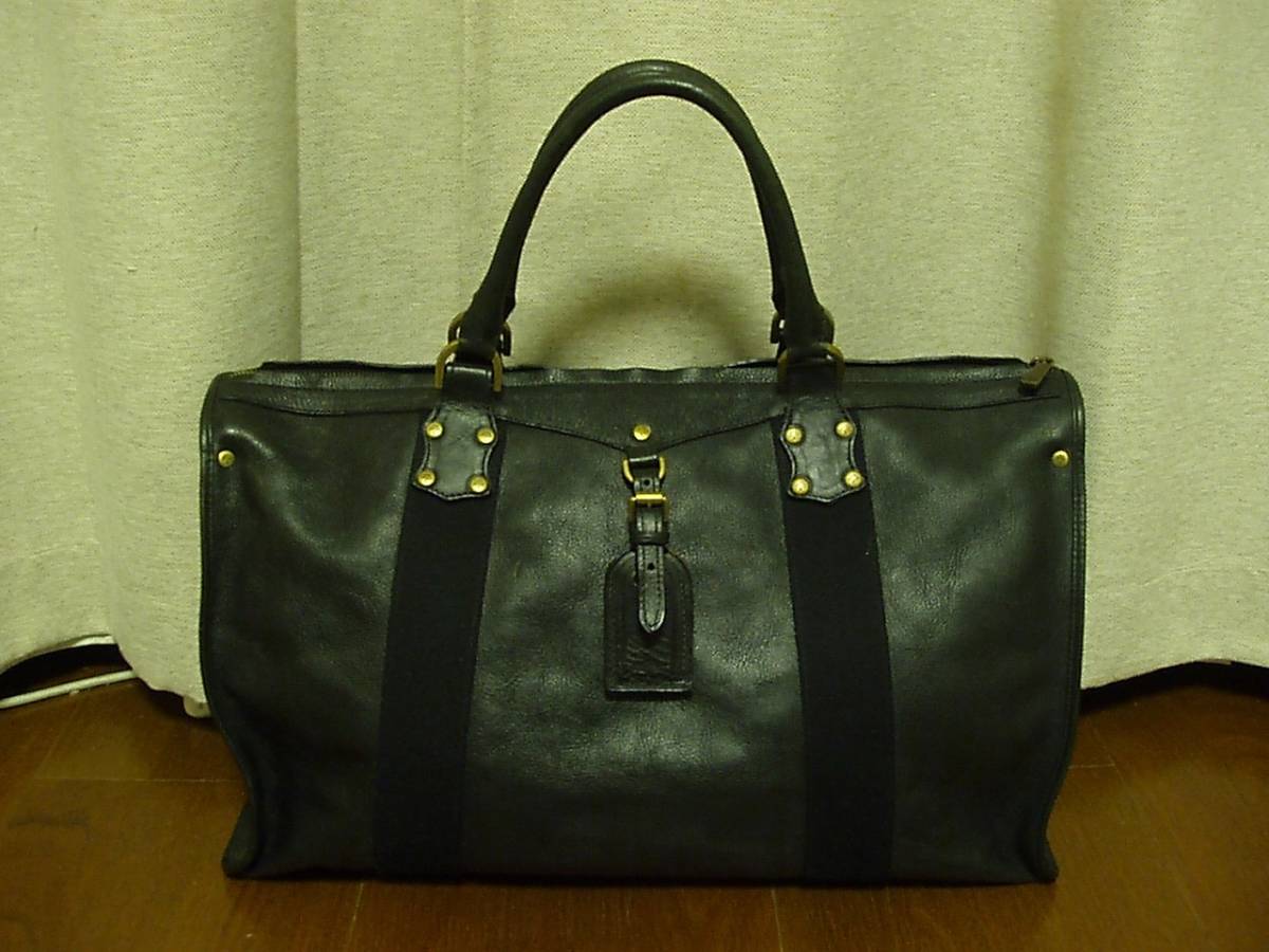 *MULBERRY maru Berry leather Boston bag England made Britain made black original leather 