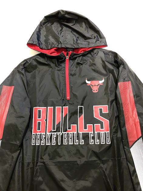 BF26)NBA Chicago Bulls ハーフジップ ナイロンジャケット/NBA/ シカゴ・ブルズ/M/USサイズ_画像3