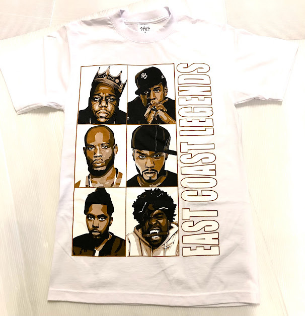 BF35)SHAKA WEAR EAST COST LEGENDS Tシャツ半袖/WHITE/LA/HIPHOP/XL/大きいサイズ/ヘビー/_画像1