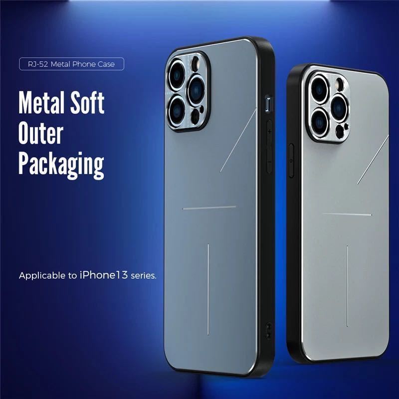 最高級 アルミニウム合金 iPhone ケース シリコン 軽量 カメラレンズ保護 シルバー iPhone 13Pro_画像2