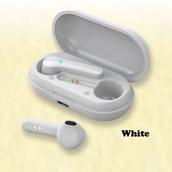 《定形外》 Bluetooth5.0 ワイヤレスイヤホン 両耳 スポーツ 激安価格の 左右分離 タッチ操作 最大98％オフ 充電ケース ホワイト ノイズキャンセル G-EAR23-W