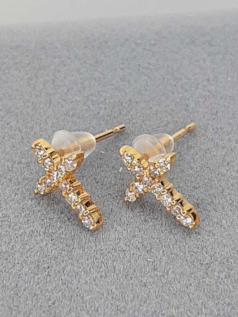 ★☆K18PG★天然ダイヤ0.20ct☆ピアス☆1_画像7