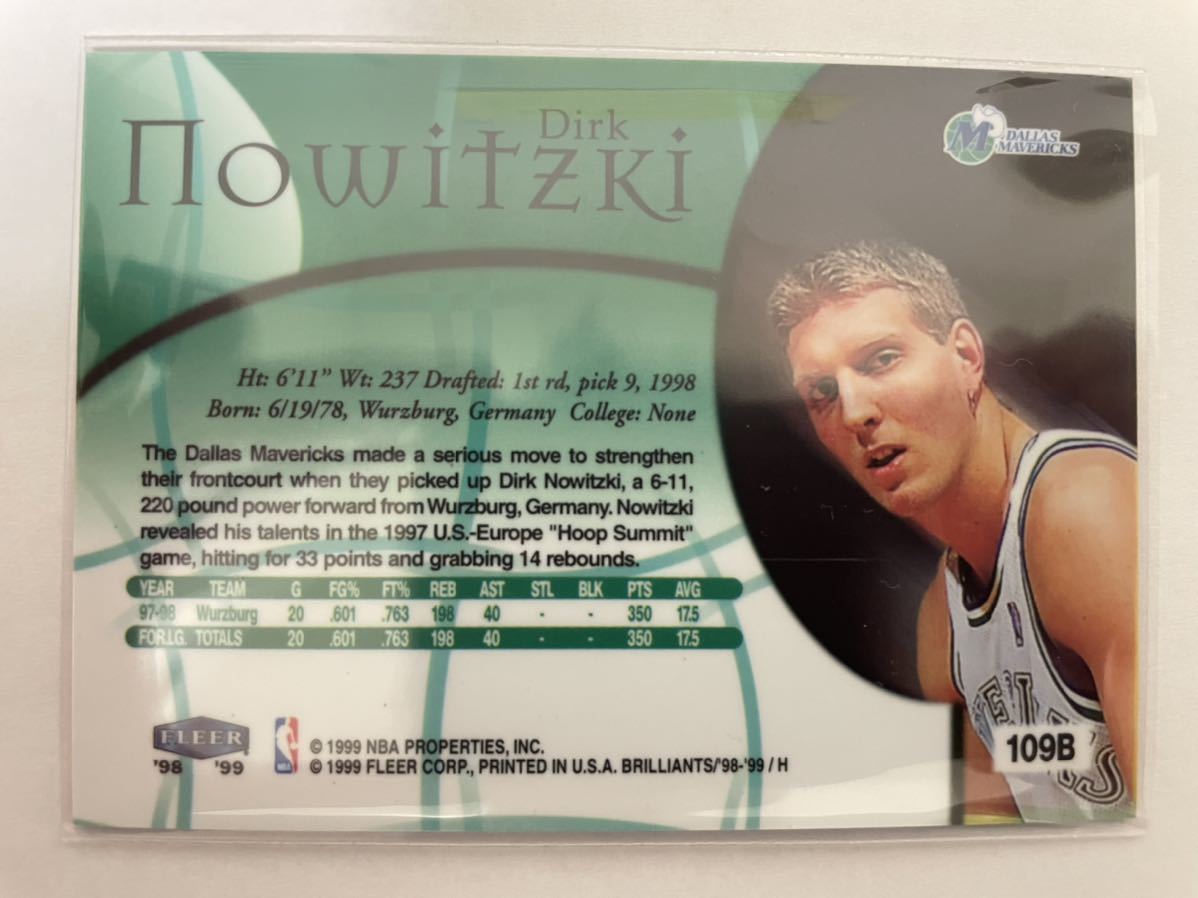 NBAカード ダーク・ノビツキー Dirk Nowitzki FLEER Brilliants NBAカード ダーク・ノビツキー Dirk Nowitzki FLEER Brilliants