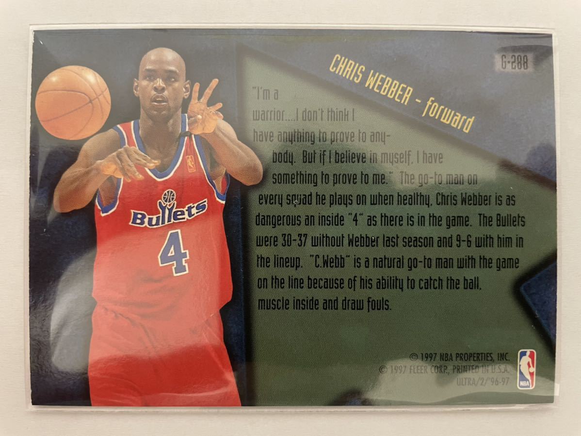 NBAカード　クリス・ウェバー　Chris Webber STEP-IT-UP GOLD MEDALLION EDITION ‘96-‘97 FLEER ULTRA 【インサート/パラレルカード】_画像2