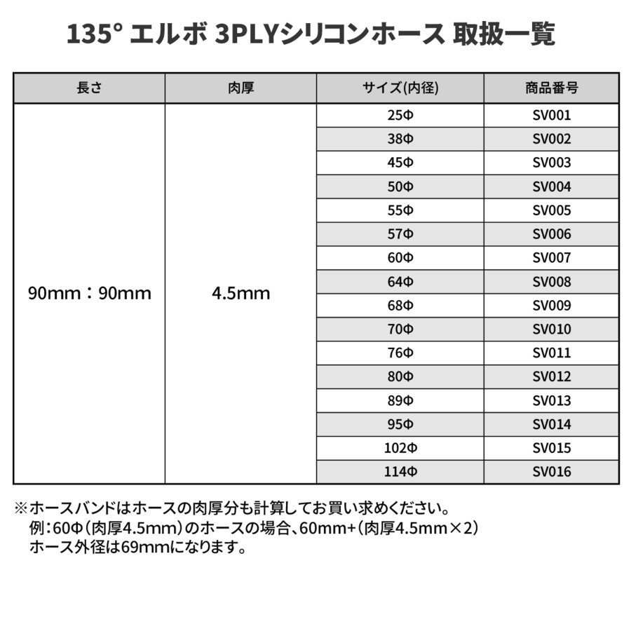 汎用 シリコンホース 内径102mm 135度 エルボ 高強度 3層 肉厚4.5mm ブルー 内径102Φ 135° 外径111mm SV015_画像3