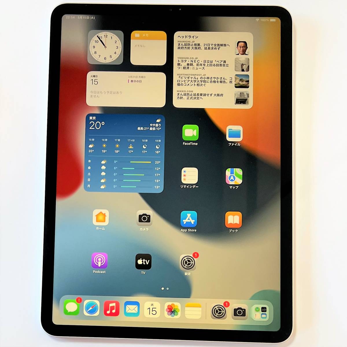Apple iPad Pro (11インチ) シルバー 64GB A1980 Wi-Fiモデル iOS15.4