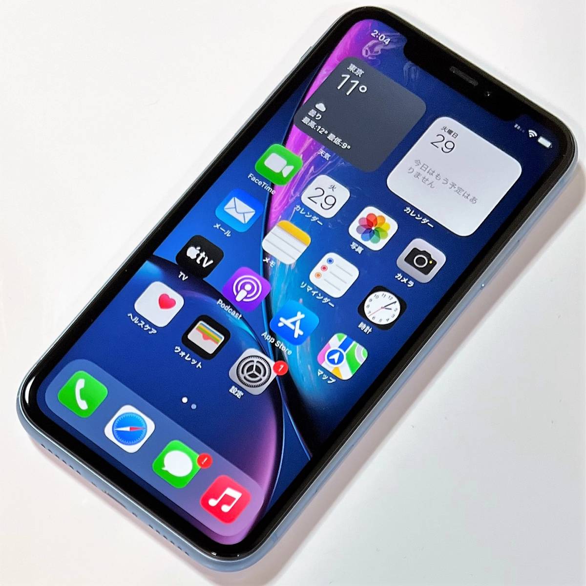 プラグ Apple - iPhone XR Blue 64GB バッテリー92% SIMフリーの通販