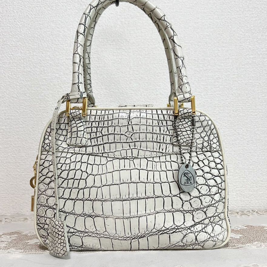 美品☆ JRA 認定 クロコダイル レザー 2way ハンドバッグ ショルダー